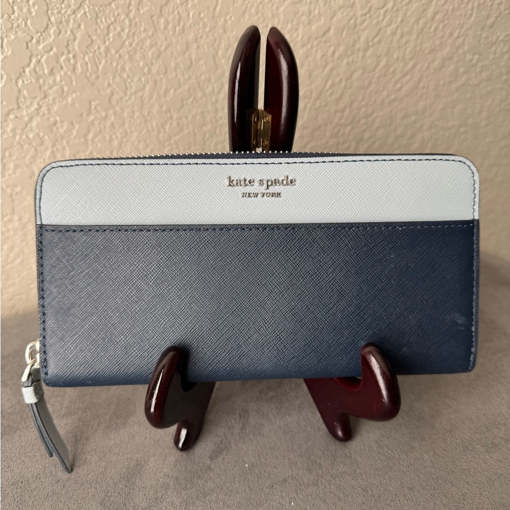 Kate Spade Two Tone Blue Continental Wallet